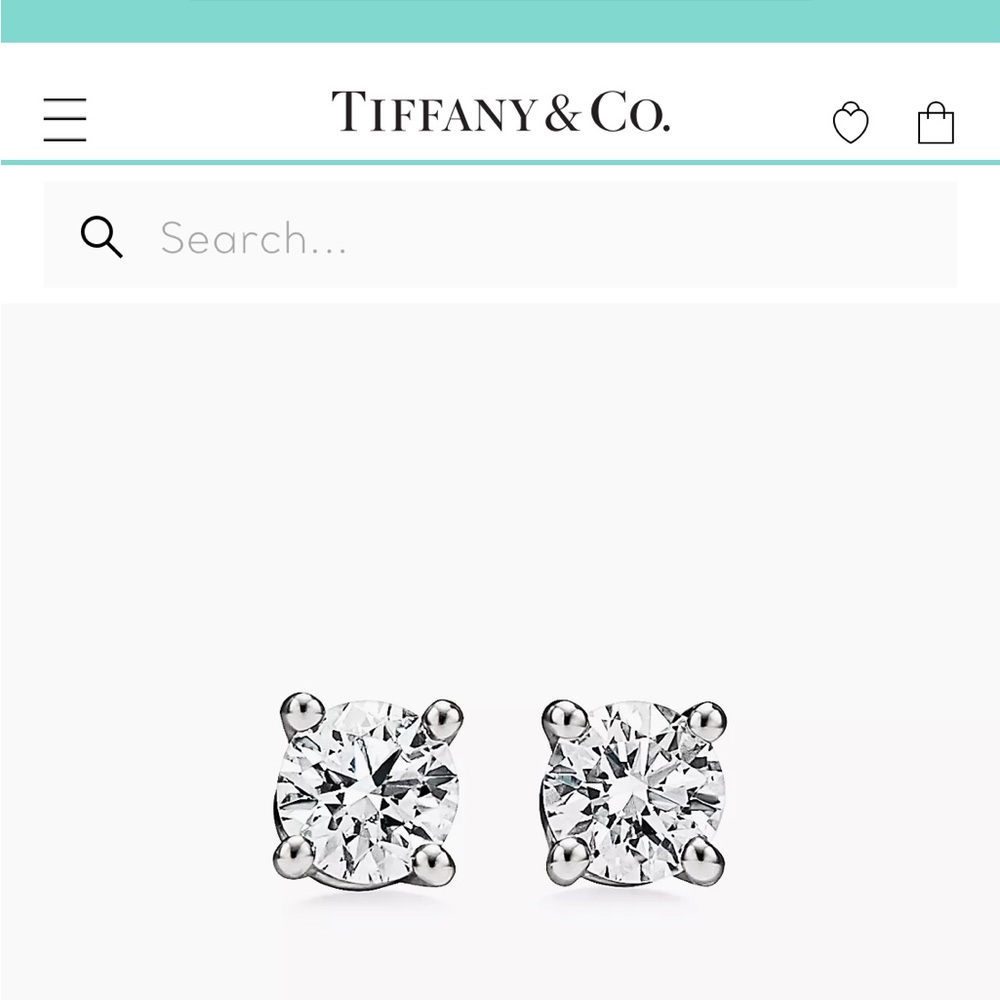 Tiffany & Co Solitaire Diamond Stud Earrings - Picture 11 of 14